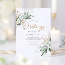 Casamento Elegante Dourado Eucalyptus Greenery