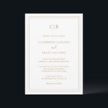 Convites Casamento Elegante Dourado Tradicional<br><div class="desc">Convite clássico de casamento com seu monograma e detalhes de casamento em ouro falso cercado por uma fronteira dupla. As cores da fonte e da borda podem ser alteradas para qualquer cor desejada clicando no botão "personalizar". Um convite de casamento tradicional com um design limpo e eterno perfeito para um...</div>