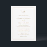 Convites Casamento Elegante Dourado Tradicional<br><div class="desc">Convite clássico de casamento com seu monograma e detalhes de casamento em ouro falso cercado por uma fronteira dupla. As cores da fonte e da borda podem ser alteradas para qualquer cor desejada clicando no botão "personalizar". Um convite de casamento tradicional com um design limpo e eterno perfeito para um...</div>