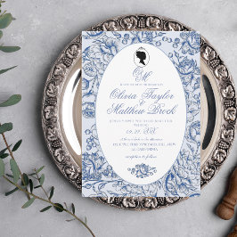 Convites Casamento Elegante Dusty Blue Bridgerton
