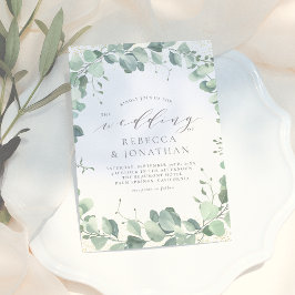 Convites Casamento Elegante Dusty Green Eucalyptus Greenery