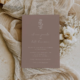 Convites Casamento Elegante Dusty Rosa Minimal