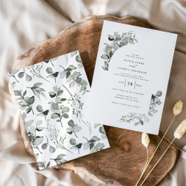 Convites Casamento elegante e botânico Eucalyptus