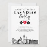 Convites Casamento elegante e divertido em Las Vegas<br><div class="desc">Celebre seu dia especial com um convite para o casamento em Las Vegas! Apresentando trabalho de arte da icônica Las Vegas Strip, este convite certamente impressionará seus convidados. O design elegante fará seu dia de casamento se sentir ainda mais especial. O convite inclui uma sutil paleta de cores, e uma...</div>