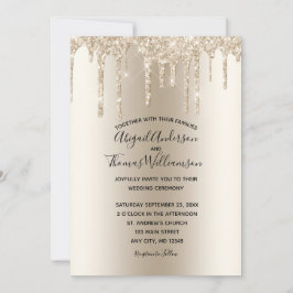 Convites Casamento Elegante e Moderno com Brilho de Champan