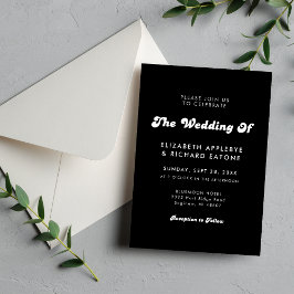 Convites Casamento Elegante e Retrô em Preto e Branco