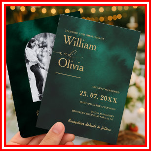 Convites Casamento Elegante Elegante Moderno Emerald Green 