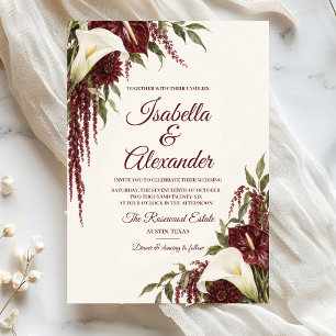 Convites Casamento Elegante em Castelo Branco e Borgonha