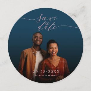 Convites Casamento Elegante em Grafia Save The Date com Fot