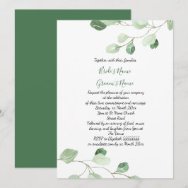 Convites casamento elegante eucalipto