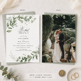 Convites Casamento Elegante Eucalipto Nós Amarrámos o Nó 