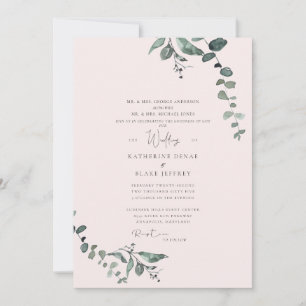 Convites Casamento Elegante Eucalipto Rubor & Bondade de De