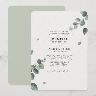 Convites Casamento Elegante Eucalyptus
