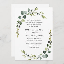 Convites Casamento Elegante Eucalyptus Greenery
