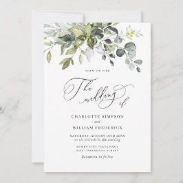 Convites Casamento Elegante Eucalyptus Greenery
