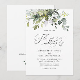 Convites Casamento Elegante Eucalyptus Greenery