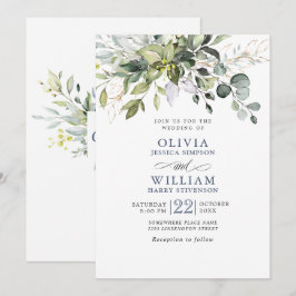Convites Casamento Elegante Eucalyptus Greenery