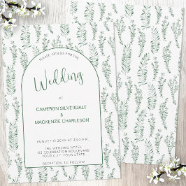 Convites Casamento Elegante Eucalyptus Greenery