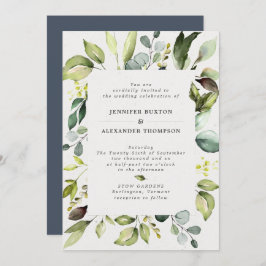 Convites Casamento Elegante Eucalyptus Greenery
