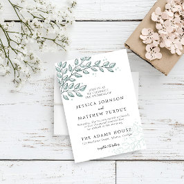 Convites Casamento Elegante Eucalyptus Greenery Boho