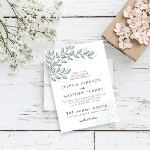 Convites Casamento Elegante Eucalyptus Greenery Boho