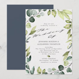Convites Casamento Elegante Eucalyptus Greenery Calliografi