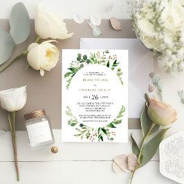 Convites Casamento Elegante Eucalyptus Leaf Greenery