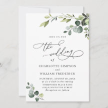 Casamento Elegante Eucalyptus Watercolor Greenery