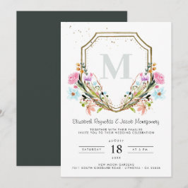 Convites Casamento Elegante Flor Silvestre Rústica Crista d