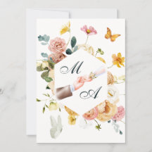 Casamento elegante floral de aquarela