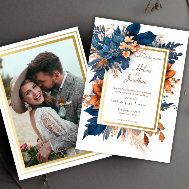 Convites Casamento Elegante Floral de Cor Biológica Botânic (Chic Botanical Watercolor Floral Elegant Wedding Invitation)