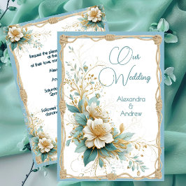 Convites Casamento Elegante Floral Flores Azuis Brancas Ver