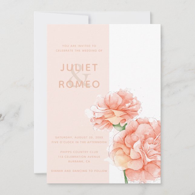 Convites Casamento Elegante Floral Moderno (Frente)