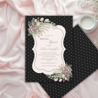 Casamento Elegante Floral Preto Borgonha Chuveiro