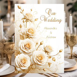 Convites Casamento Elegante Floral Rosas Brancas Creme