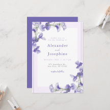 Casamento Elegante Floral Roxo e Geométrico Pratea