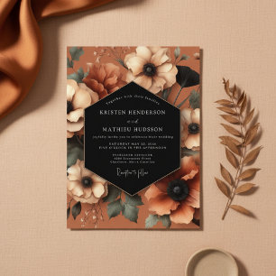 Convites Casamento Elegante Floral Siena Mal-humorado