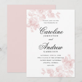 Convites Casamento Elegante Floral Vintage