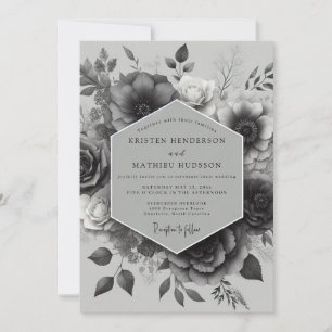 Convites Casamento Elegante Florir Noir
