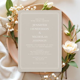 Convites Casamento Elegante Formal Bege