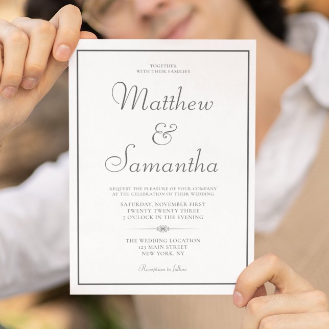 Convites Casamento Elegante Formal Clássico (Classic Formal Elegant Wedding Invitation
)