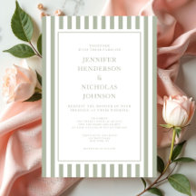 Casamento Elegante Formal com Listras Verde Sage