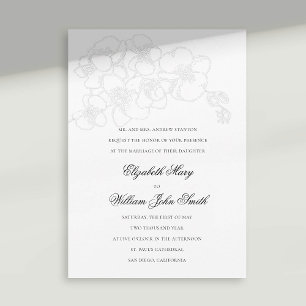 Convites Casamento Elegante Formal De Orquídea Branca