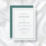 Convites Casamento Elegante Formal Emerald Green<br><div class="desc">Convite Formal Emerald Green para Casamento Elegante</div>