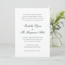 Convites Casamento Elegante Formal Verde Florestal Tradicio