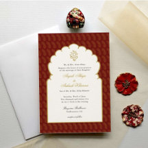 Casamento Elegante Ganesh Red e Dourado Indiano