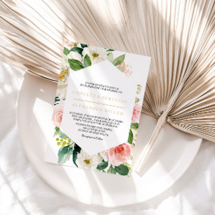 Convites Casamento Elegante Geométrico e Verde Dourado