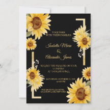 Casamento Elegante Girassol Preto Dourado Outono