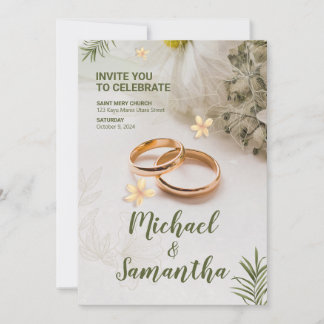 Convites casamento elegante Green