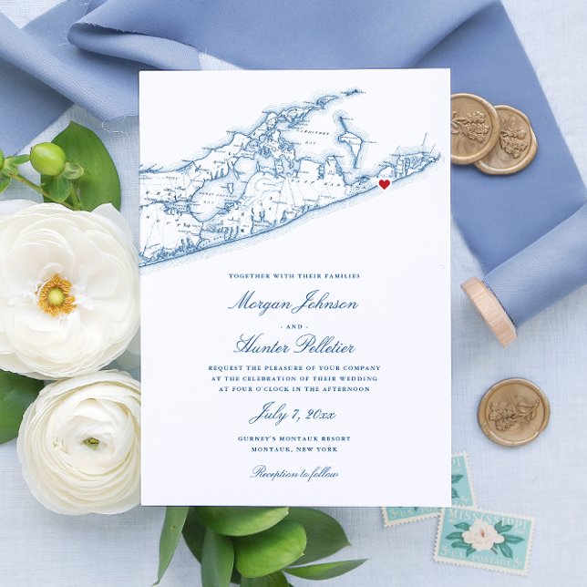 Convites Casamento Elegante Hamptons Montauk (These Hamptons Wedding Invitations are perfect for your wedding in Montauk or North Fork.)